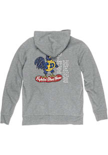 Blue 84 Delaware Fightin' Blue Hens Mens Grey Front Back Laguna Long Sleeve Hoodie