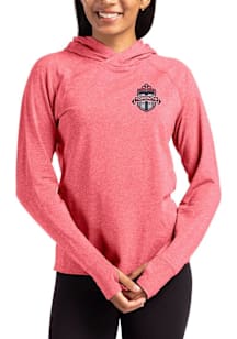Cutter and Buck Toronto FC Womens Red Adapt Knit Hood Hooded Sweatshirt