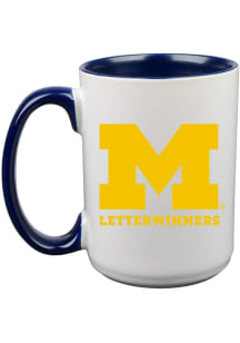 White Michigan Wolverines 15oz Inner Color Letterwinners M Club Ceramic Mug