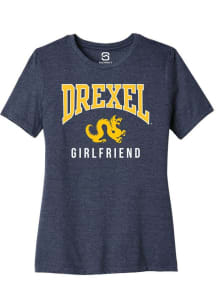 Drexel Dragons Navy Blue Summit Sportswear Girlfriend Short Sleeve T-Shirt