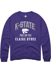 Claire Bybee Rally Mens Purple K-State Wildcats NIL Arch Logo Player Crew