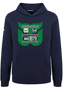 Levelwear Hartford Whalers Youth Navy Blue Podium Jr Acumen Long Sleeve Hoodie