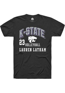 Lauren Latham Rally Mens Black K-State Wildcats NIL Arch Logo Player T Shirt
