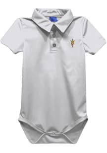 Vive La Fete Arizona State Sun Devils Baby White Team Short Sleeve One Piece Polo