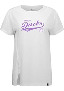 Levelwear Anaheim Ducks Womens White Influx Glide Short Sleeve T-Shirt