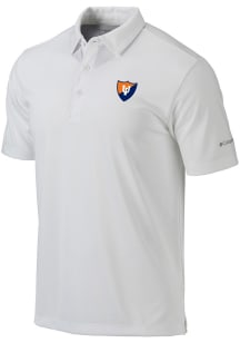 Mens Illinois Fighting Illini White Columbia Vault Heat Seal Omni Wick Drive Short Sleeve Polo Shi..