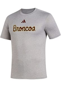 Adidas Western Michigan Broncos Grey Broncos Script Short Sleeve T Shirt