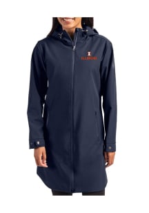 Womens Illinois Fighting Illini Navy Blue Cutter and Buck Camano Light Weight Jacket