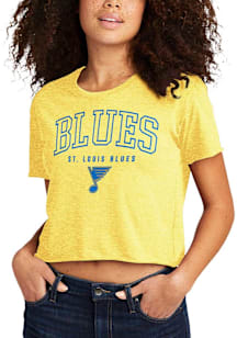 St Louis Blues Womens Gold Next Level Short Sleeve T-Shirt