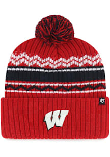 47 Wisconsin Badgers Red Polar Vortex Cuff Youth Knit Hat