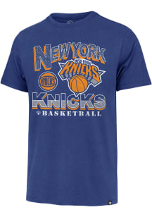 47 New York Knicks Blue Court Press Franklin Short Sleeve Fashion T Shirt