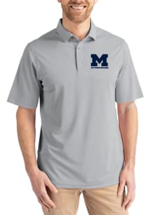 Michigan Wolverines Ash Cutter and Buck Letterwinners M Club Virtue Eco Pique Big and Tall Polo
