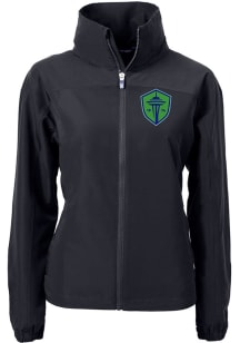 Cutter and Buck Seattle Sounders FC Womens Black Charter Eco Light Weight Jacket