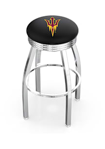 Arizona State Sun Devils Pitchfork 3 Ring Chrome Seat Pub Stool - Silver