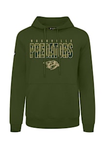 Levelwear Nashville Predators Mens Olive Podium Protect Long Sleeve Hoodie