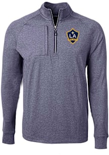 Cutter and Buck LA Galaxy Mens Navy Blue Adapt Eco Knit Big and Tall Qtr Zip