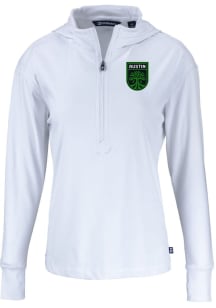 Cutter and Buck Austin FC Womens White Daybreak Hood Qtr Zip