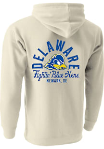 Delaware Fightin' Blue Hens Mens Oatmeal Mascot Overlay Long Sleeve Hoodie