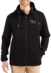 Mens Pitt Panthers Black Cutter and Buck Epic Comfort Full Zip Light Weight Jacket