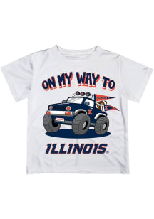 Infant Illinois Fighting Illini White Vive La Fete On My Way Short Sleeve T-Shirt