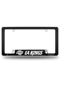 Los Angeles Kings Carbon Fiber All Over Chrome License Plate Frame - Black