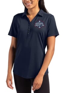 Cutter and Buck UConn Huskies Womens Navy Blue 2025 National Champions Forge Eco Polo Short Sleeve..