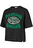 47 Philadelphia Eagles Womens Black Flare Short Sleeve T-Shirt