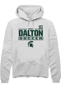 Abbey Dalton Rally Mens White Michigan State Spartans NIL Stacked Box Player Hood