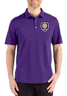 Cutter and Buck Orlando City SC Mens Purple Advantage Refresh Short Sleeve Polo
