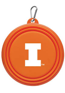 Illinois Fighting Illini Collapsible Silicone Dog Pet Bowl Navy Blue