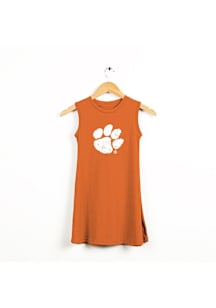 Vive La Fete Clemson Tigers Toddler Girls Orange Gwen Short Sleeve Dress