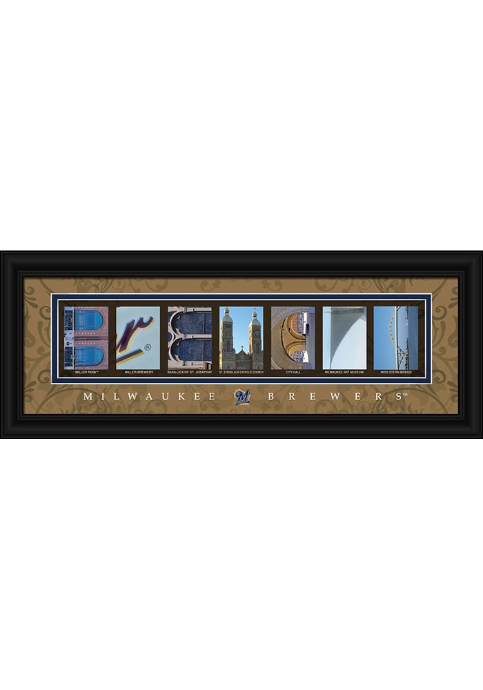 Milwaukee Brewers 8x20 framed letter art Framed Posters