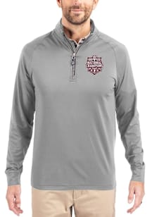 Cutter and Buck Indiana Hoosiers Mens Grey 2025 CFP National Champions Adapt Eco Big and Tall Qtr..