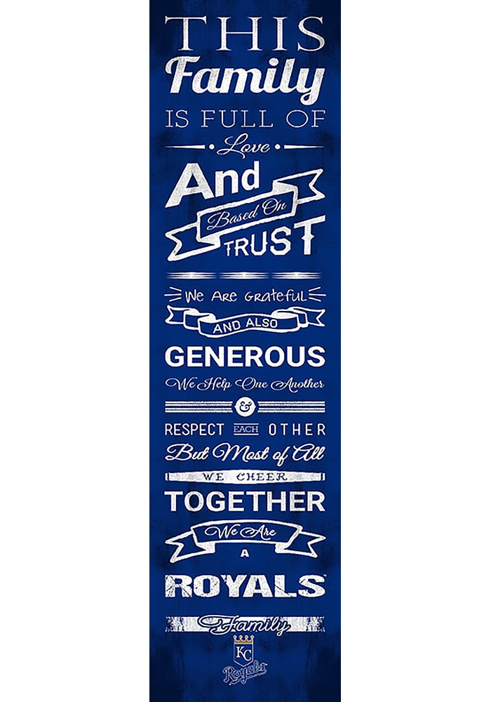 Kansas City Royals Family Cheer 6x20 inch Sign