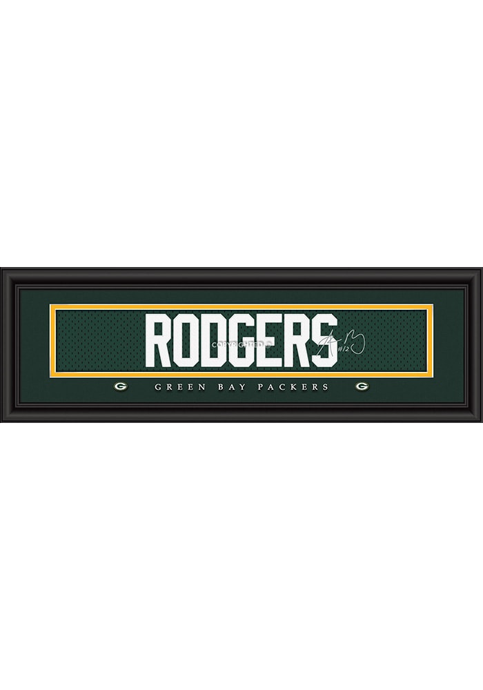 Aaron Rodgers Green Bay Packers 8x24 Signature Framed Posters