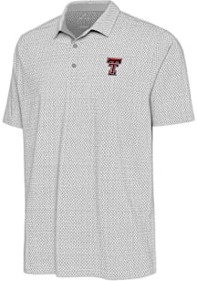 Antigua Texas Tech Red Raiders Mens White Intersect Blocked Short Sleeve Polo