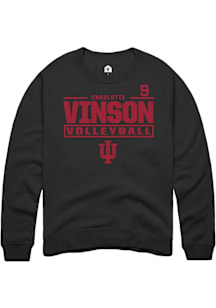 Charlotte Vinson Indiana Hoosiers Mens Black NIL Stacked Box Player Crew