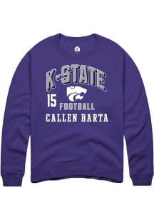 Callen Barta Rally Mens Purple K-State Wildcats NIL Arch Logo Player Crew