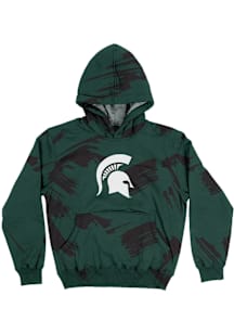 Vive La Fete Michigan State Spartans Youth Green Paint Brush Long Sleeve Hoodie