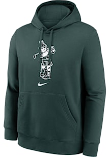 Nike Michigan State Spartans Mens Green Sparty Playing Golf Long Sleeve Hoodie