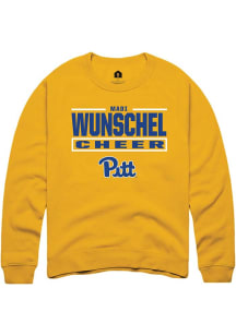 Madi Wunschel Rally Mens Gold Pitt Panthers NIL Stacked Box Player Crew