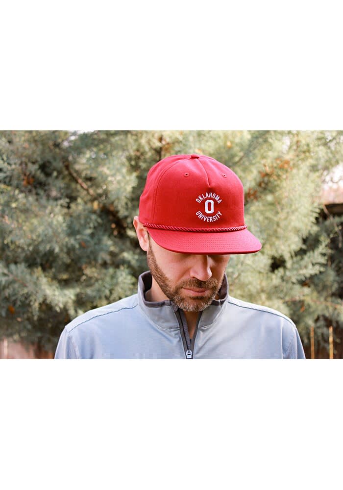 Oklahoma Sooners RED Throwback Rope Snapbacks Hat