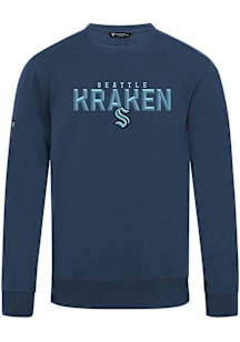 Levelwear Seattle Kraken Mens Navy Blue Zane Carve Long Sleeve Crew Sweatshirt