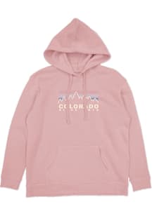 Blue 84 Colorado Womens Pink Embroidered Colorado Hoodie Hooded Sweatshirt