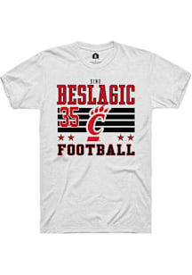 Dino Beslagic Cincinnati Bearcats White Football NIL Striped Short Sleeve Player T Shirt