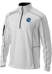 Mens Pitt Panthers White Columbia Vault Heat Seal Omni Wick Shotgun Qtr Zip Pullover