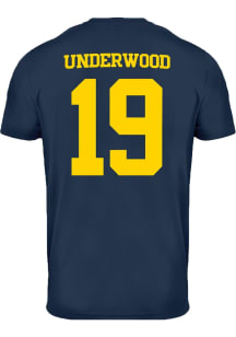 Bryce Underwood  Mens Navy Blue Michigan Wolverines Football Name And Number Player T Shirt