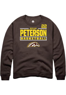 Declan Peterson Rally Mens Brown Western Michigan Broncos NIL Stacked Box Player Crew