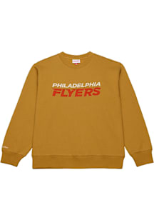 Mitchell and Ness Philadelphia Flyers Mens Tan Dusted Ochre Collection Long Sleeve Fashion Sweatsh..
