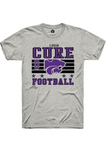 Linkon Cure Rally Mens Ash K-State Wildcats NIL Striped Player T Shirt